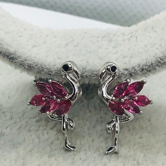 Pink Flamingo Stud Earrings - Picture 4 of 6